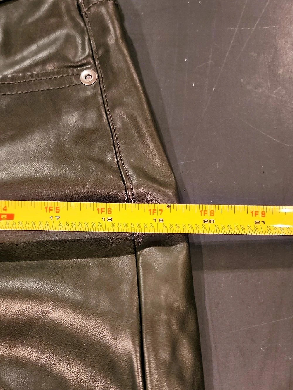 Gap Vintage Slim High Rise Leather  Jeans Green Waist 31 - Picture 7 of 11